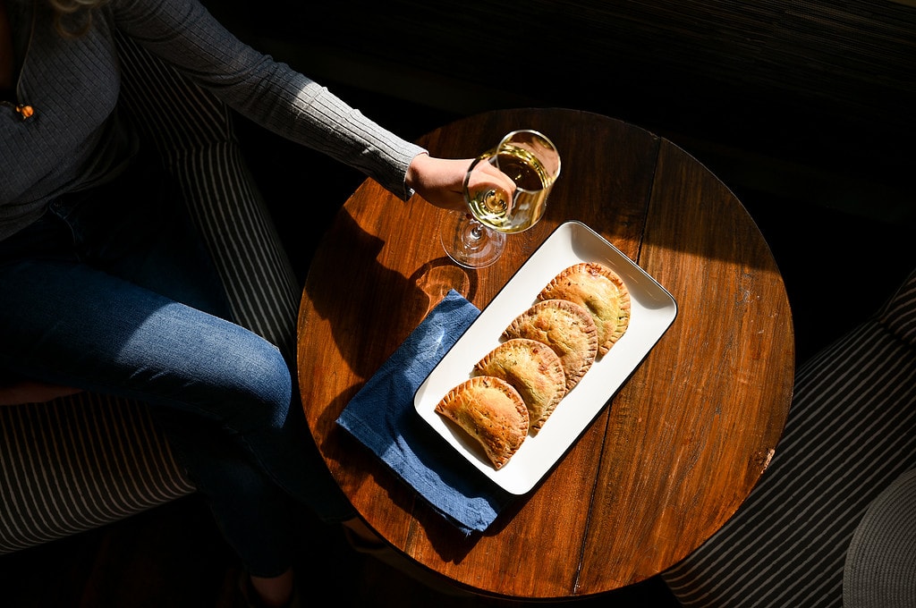 Empandas with wine